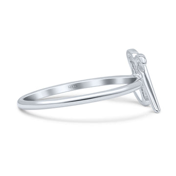 Initial U Alphabet Letter Name Monogram Stackable Statement Thumb Ring Band
